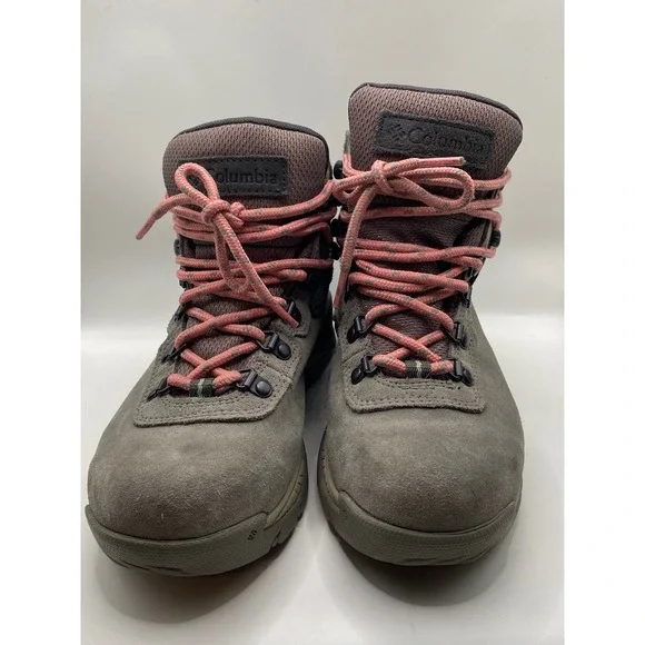 Columbia Women's Waterproof Hiking Boots Grey Pink Lace Up Size 6.5 - Picture 2 of 10